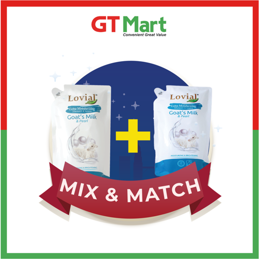 Picture of MIX & MATCH 3 - LOVIAL SHOWER CREAM GOAT'S MILK PEARL REFILL 900ML +   LOVIAL SHOWER CREAM GOAT'S MILK PEARL REFILL 500ML - RM9.99